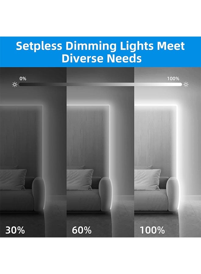 كوميسوباو أضواء شريط LED مرنة، ألوان بيضاء، أوضاع متعددة أضواء شريط LED قابلة للتعتيم، أضواء حبل LED مقاومة للماء، أضواء شريط نيون مقاومة للماء من السيليكون المرن لغرفة النوم، غرفة المعيشة، المطبخ، داخلي، خارجي (أبيض) - Image 4